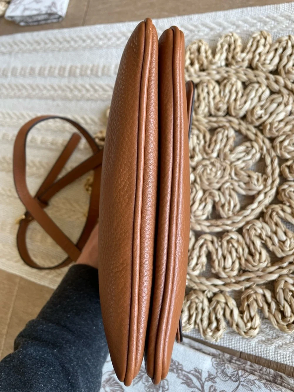 Michael Kors Beautiful Chestnut Pebble Leather Crossbody Purse w/Built In Wallet - Picture 5 of 13